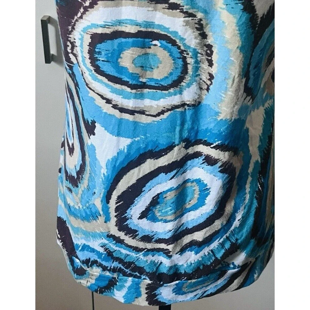 Michael Kors Blue Abstract Halter Top Women's Medium Resort Coastal Vacation